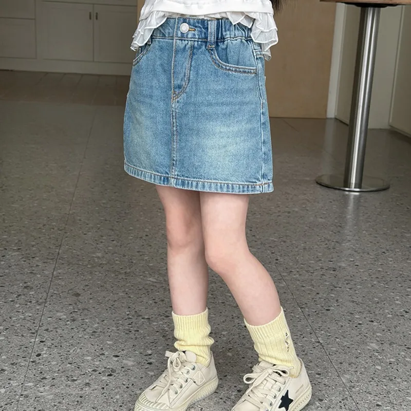 シンプルウォッシュデニムミニスカート