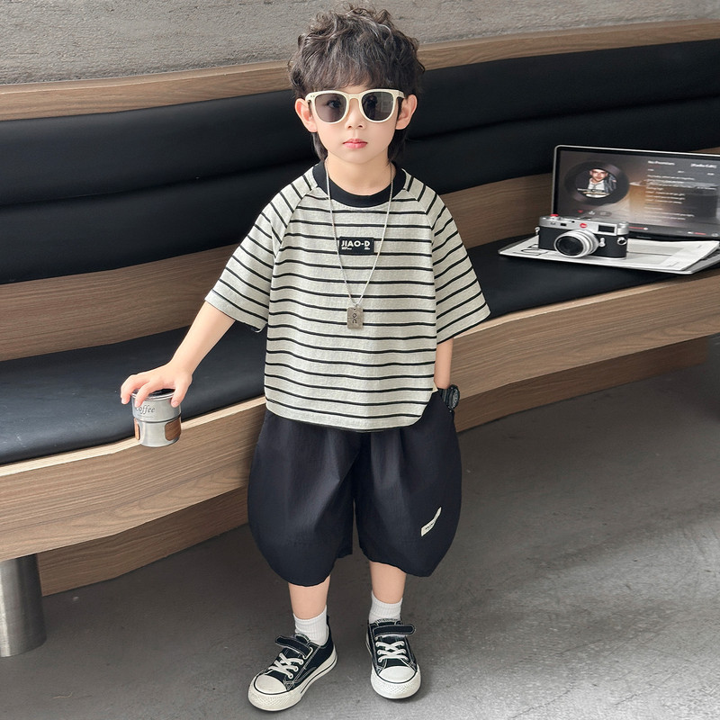 セット】ストライプ半袖Tシャツハーフパンツセットアップ | skyhug