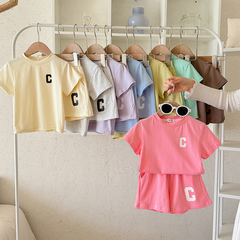 セット】Cプリント半袖Tシャツハーフパンツセットアップ | skyhug
