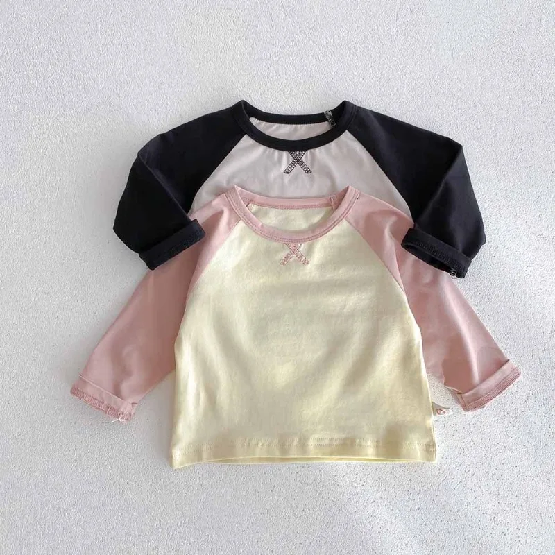 配色切り替えラグランバイカラー長袖Tシャツ