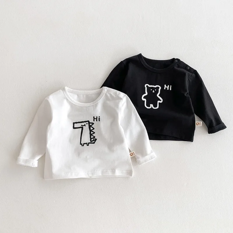 Hiキャラクタープリント長袖Tシャツ