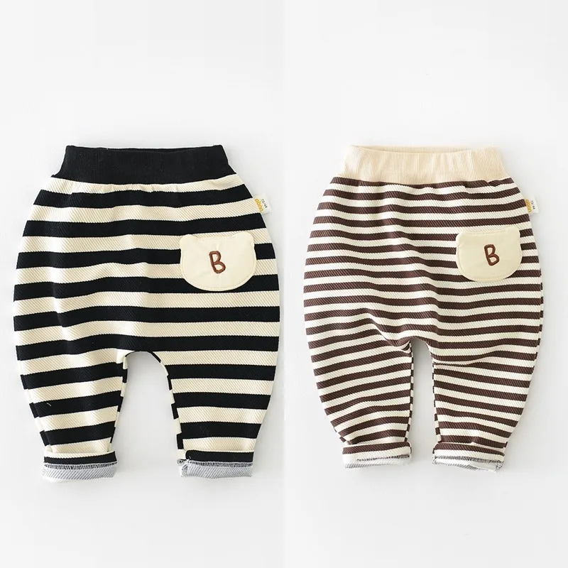 【BABY】くまポケットストライプサルエルPPパンツ
