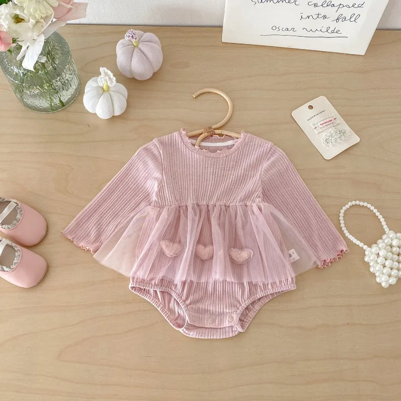 ぷっくりハートチュール切替リブロンパース