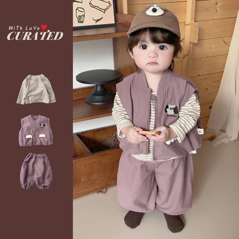 ハートノーズベストストライプTシャツパンツ3点セット