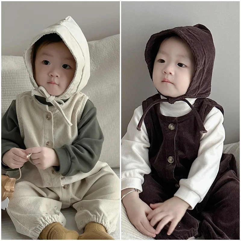 【セット】コーデュロイボディスーツ帽子セット