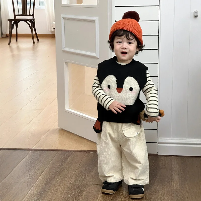 ペンギンリブベストストライプTシャツパンツ3点セット