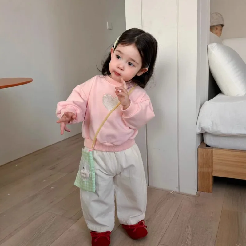 ハートフラワー長袖スウェットパンツ上下セット