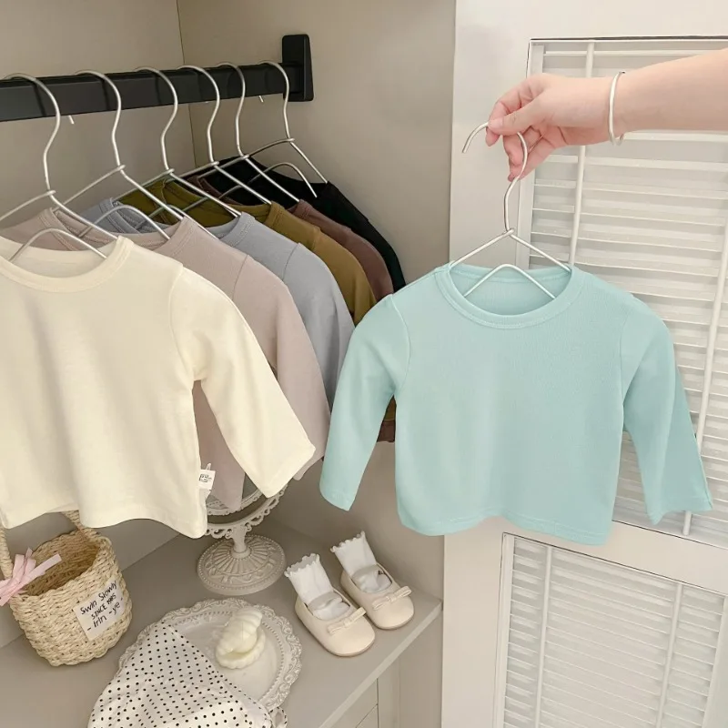 メイズベーシック無地クルーネック長袖Tシャツ
