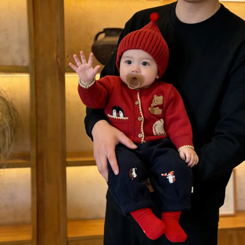 【BABY】くまポイントアニマルニットカーディガン