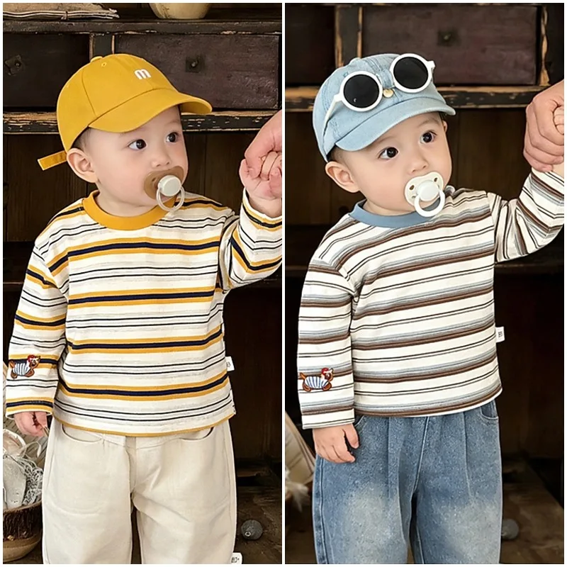ミントチョコマルチストライプ長袖Tシャツ