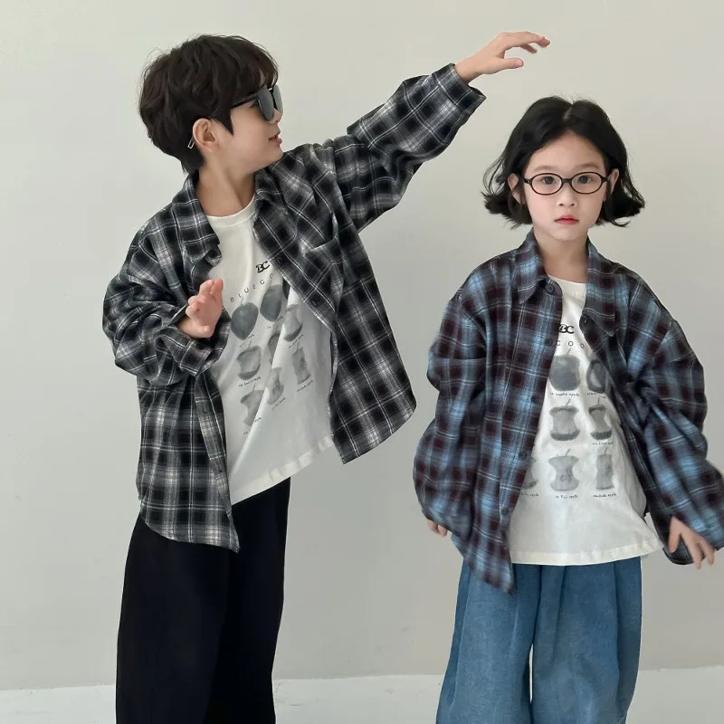 ミラクルチェック襟付き長袖ネルシャツ