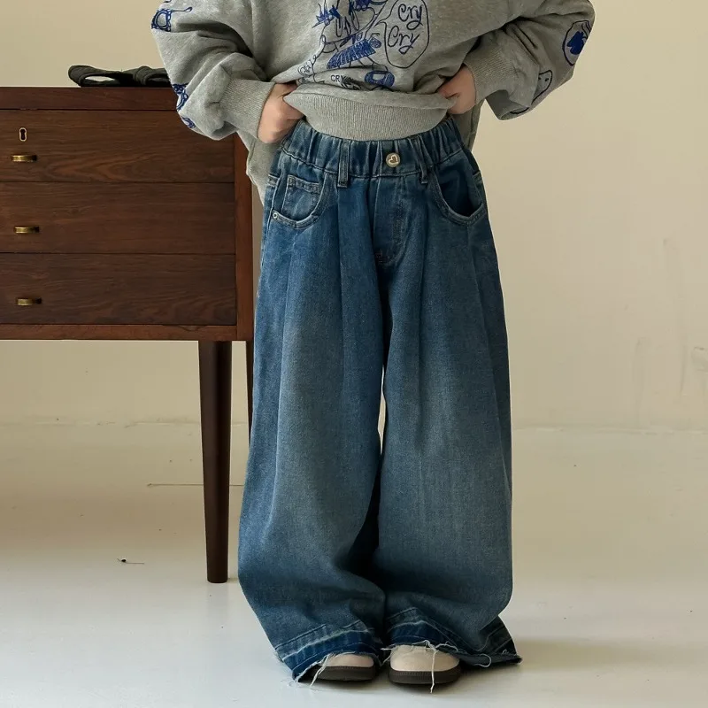 ピンタックデニムウエストゴムワイドパンツ