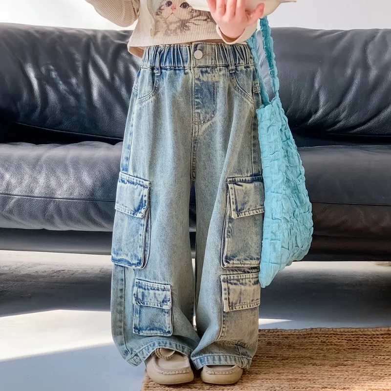 マルチポケットカーゴウォッシュデニムパンツ