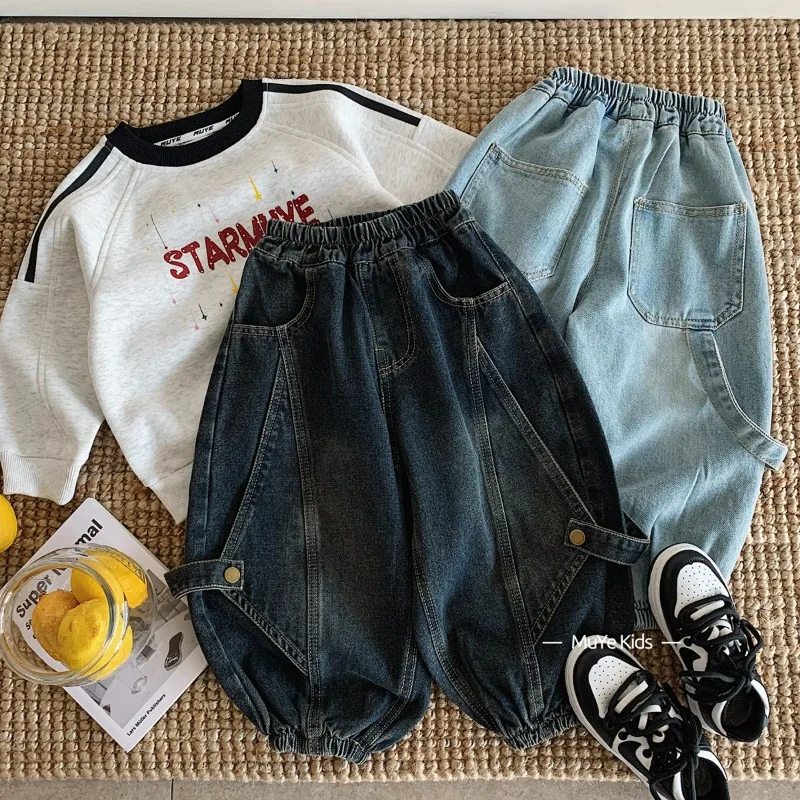 リーフデザインルーズワークデニムパンツ