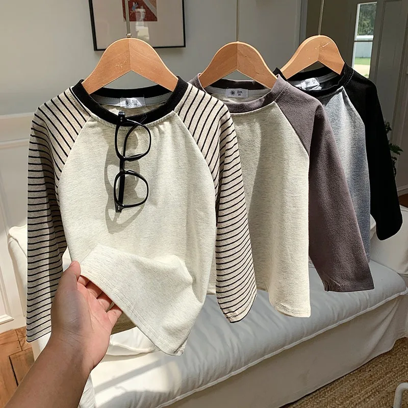 ラグラン配色クルーネック長袖Tシャツ