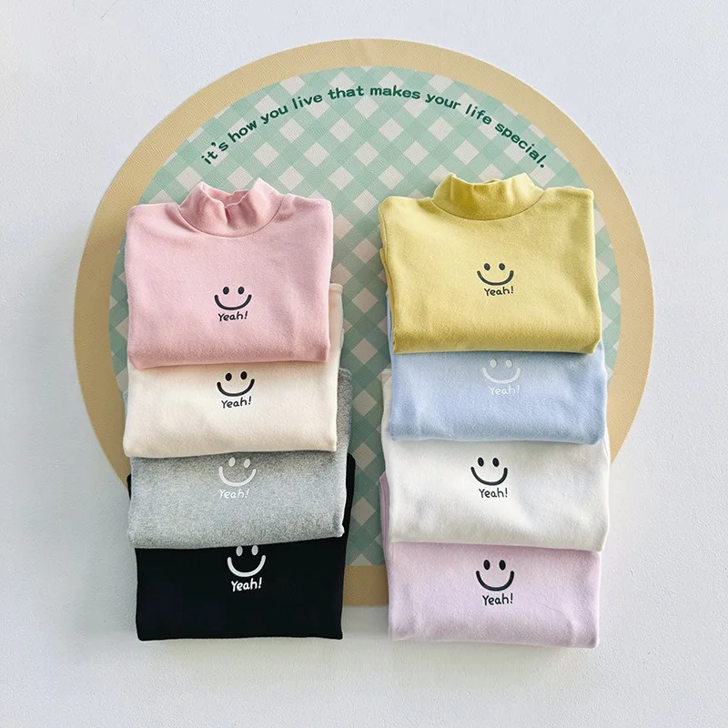 スマイルハイネック長袖Tシャツ