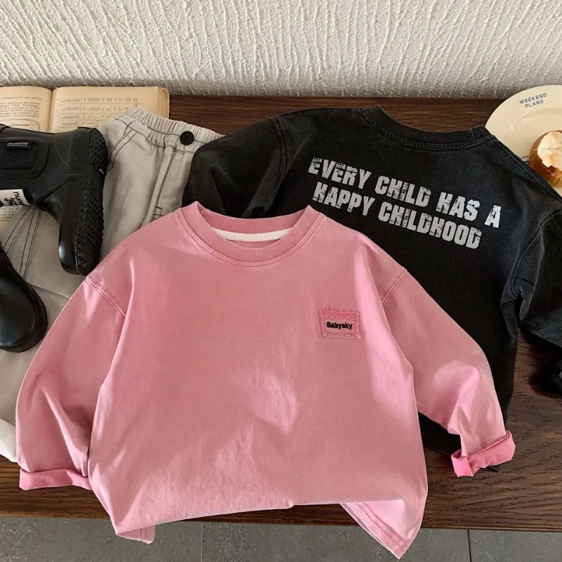 エブリチャイルド英字プリント長袖Tシャツ