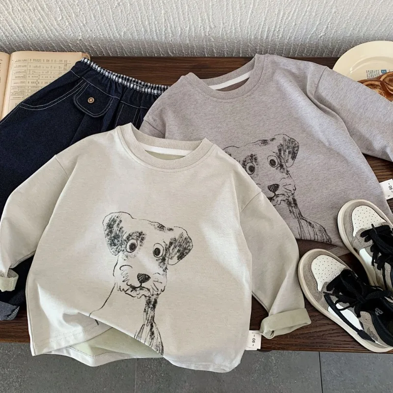 ペンシルスケッチいぬ長袖Tシャツ