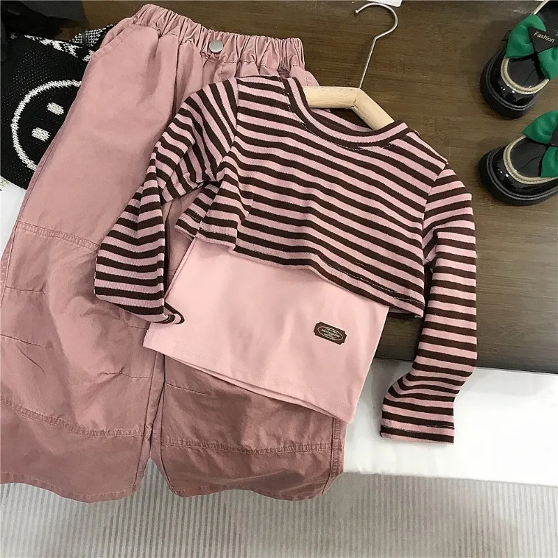 ストライプTシャツパンツセットアップ