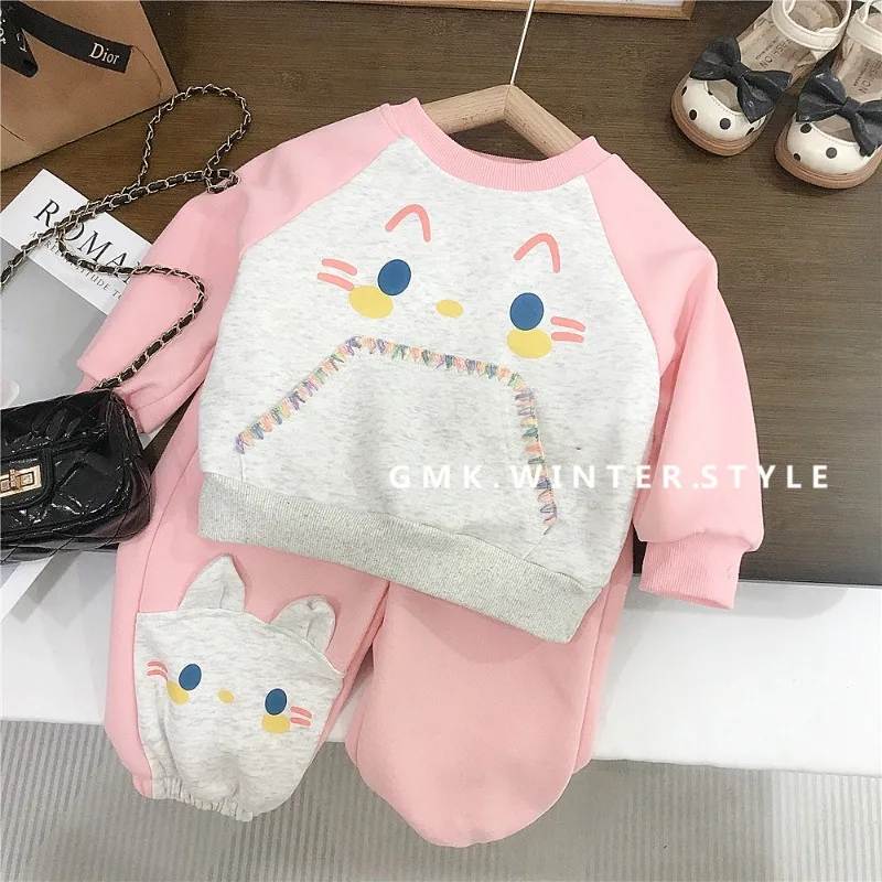 キュートねこフェイスラグランスウェットセットアップ