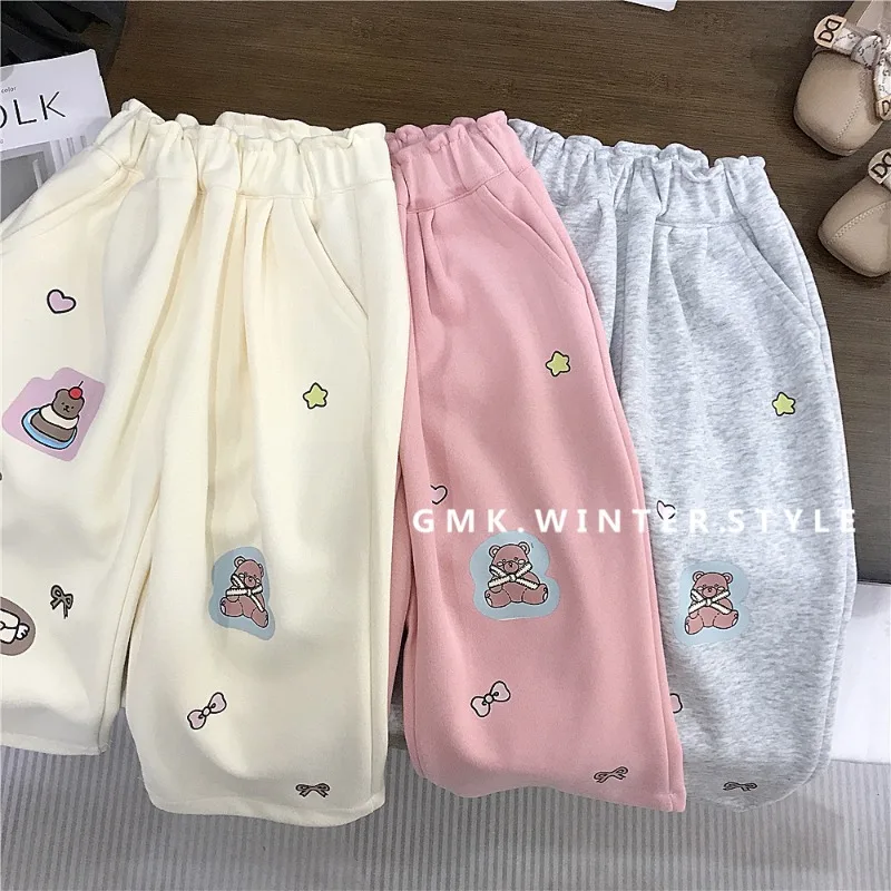 デザートメッセージくまプリントパンツ
