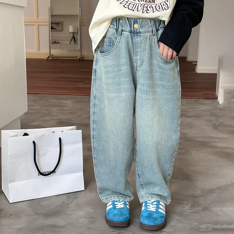 ビアンウォッシュ加工ウエストゴムデニムパンツ