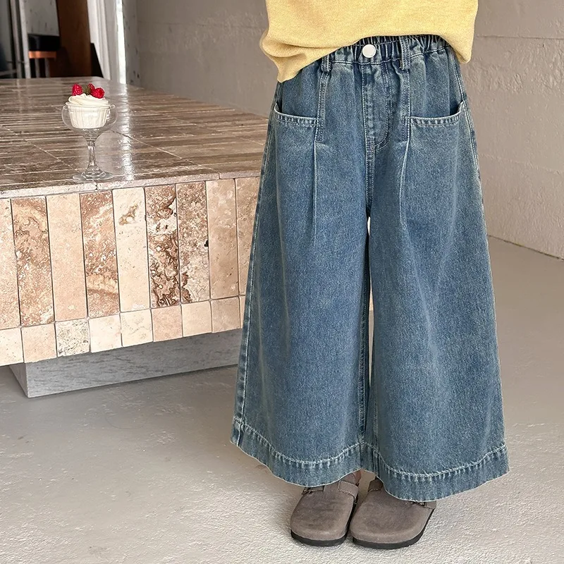 ねこポケットゆったりワイドデニムパンツ