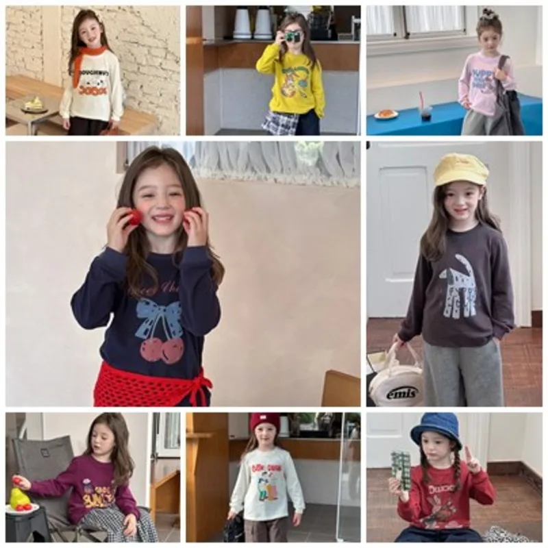 ユニークキャラクタープリント長袖Tシャツ