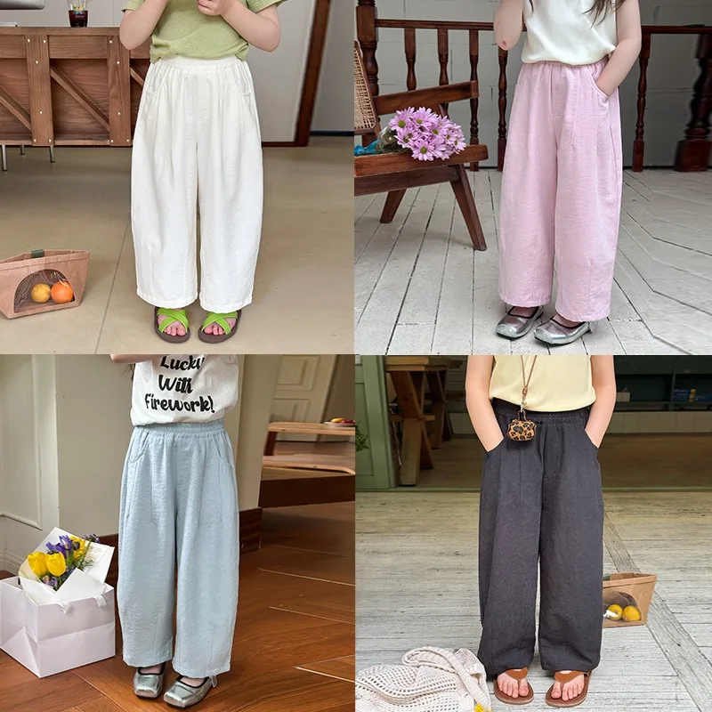 ベーシック無地ウエストゴムロングパンツ