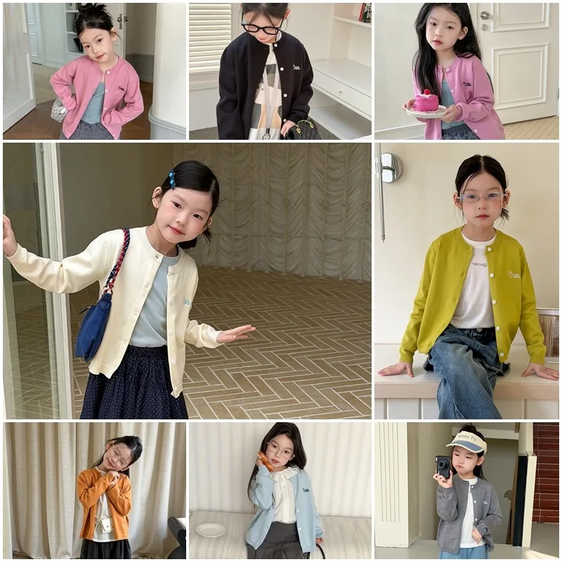 ワンポイント刺繍ベーシックカーディガン