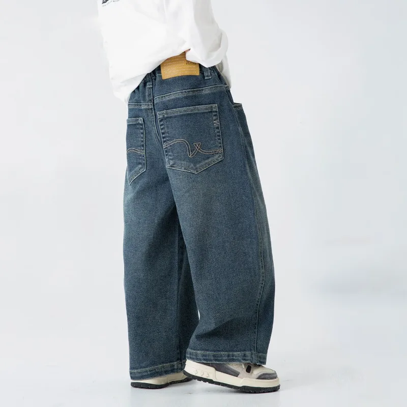 ウェーブステッチワイドデニムパンツ