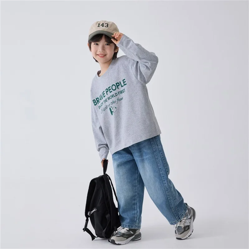 アルファベット英字レタープリント長袖Tシャツ