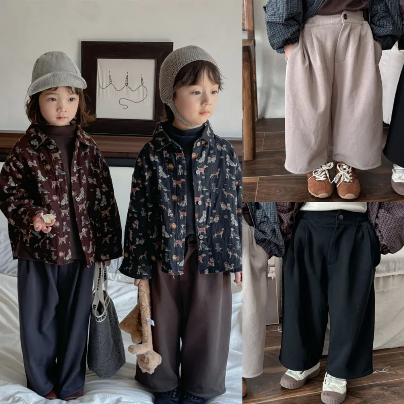 シンプルピンタックワイドストレートパンツ