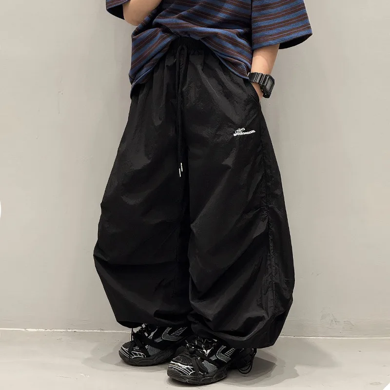 ワンポイントロゴワイドカジュアルロングパンツ