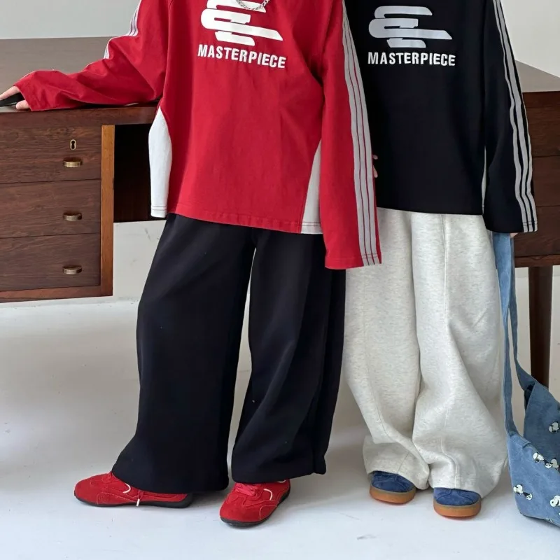 裾スナップストレートスウェットパンツ