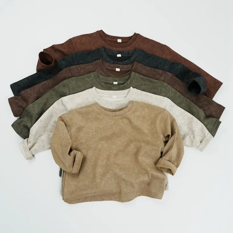 ストーンウォッシュベーシック長袖Tシャツ