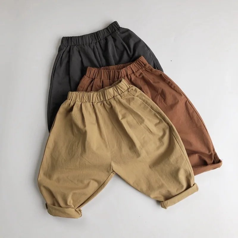コットンカジュアルテーパードロングパンツ