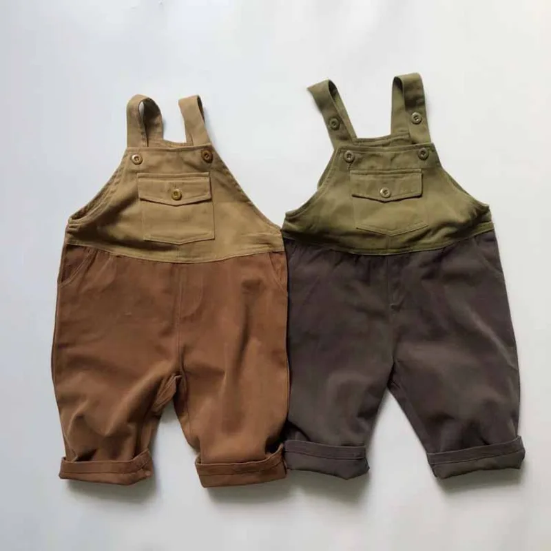 キッチュパッチ配色サロペットパンツ