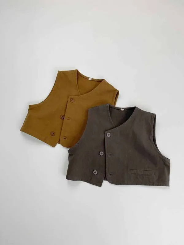シンプル無地アシンメトリーデザインベスト