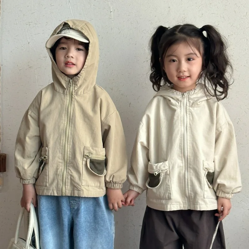 【KID】メッシュポケット付フードジップアップジャケット