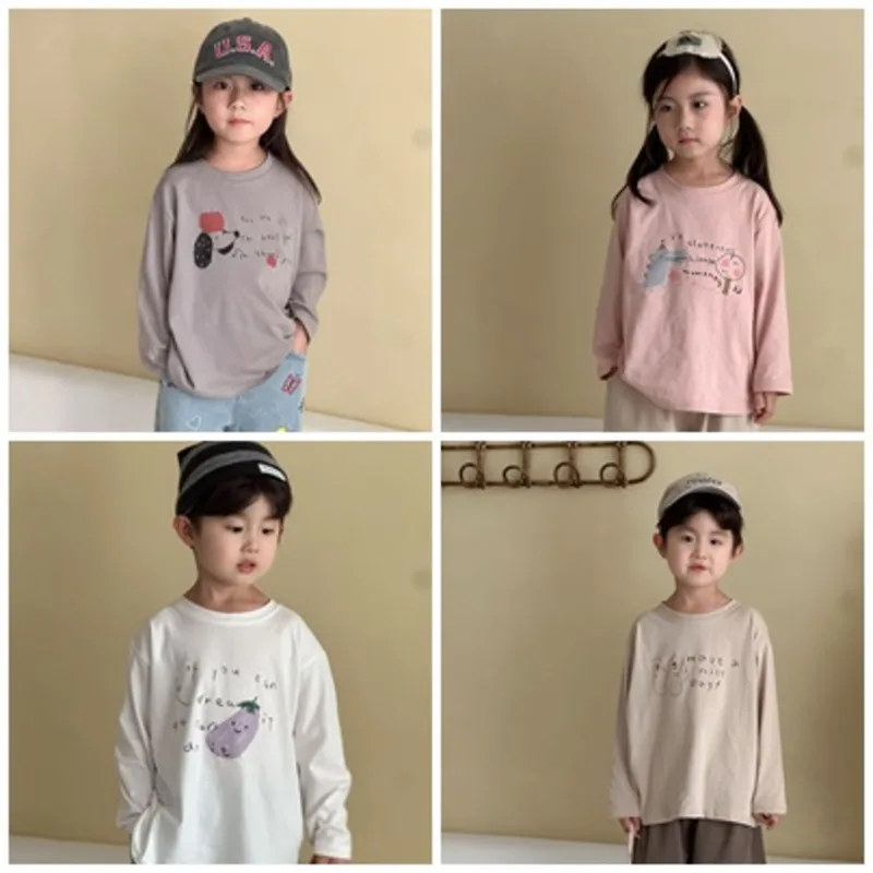 ドローイングイラストプリント長袖Tシャツ