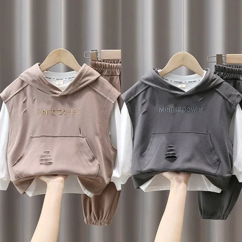ヴィンテージロゴベスト長袖Tシャツパンツ3点セット