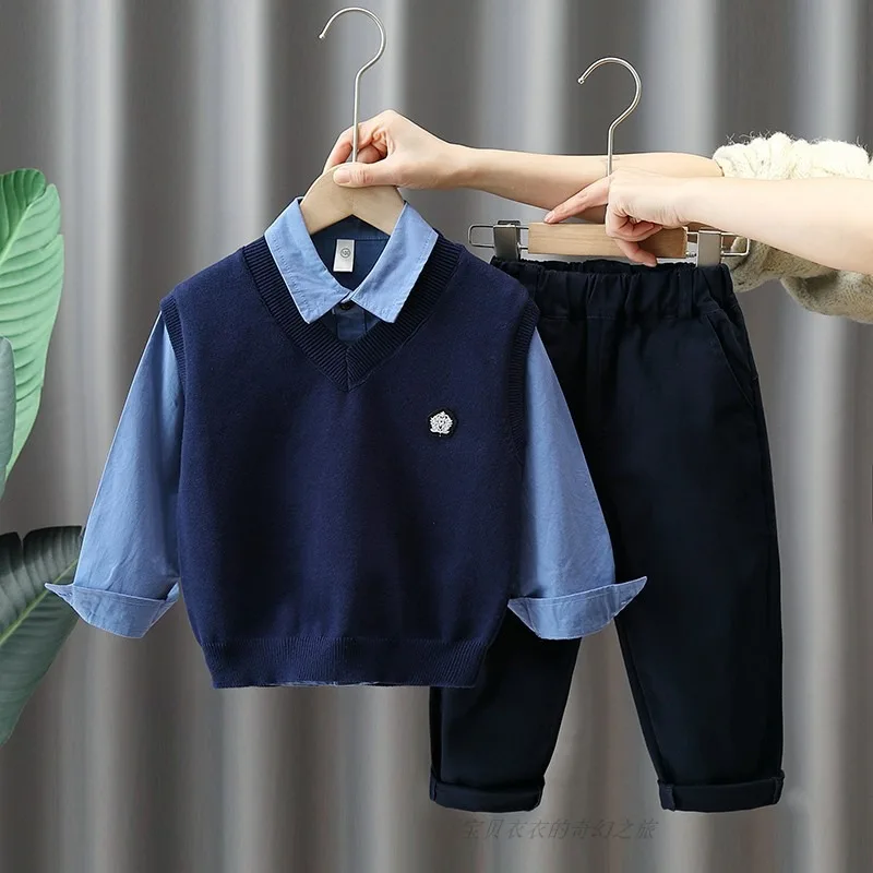 学院風ベストシャツパンツ3点セット