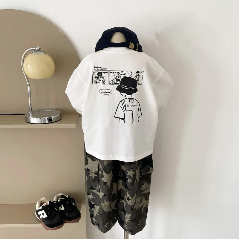 ハットボーイバックプリント長袖Tシャツ