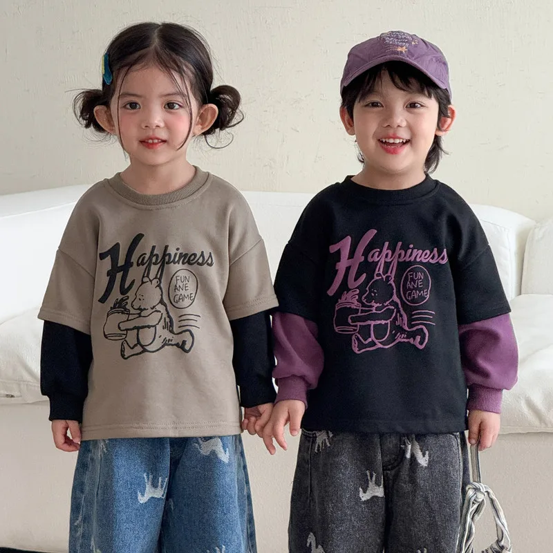 ハピネスうさぎレイヤード長袖Tシャツ
