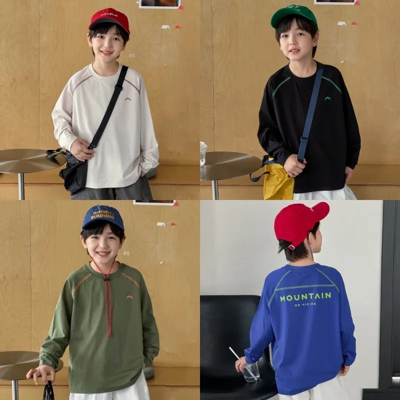 マウンテンロゴ配色ステッチ長袖Tシャツ