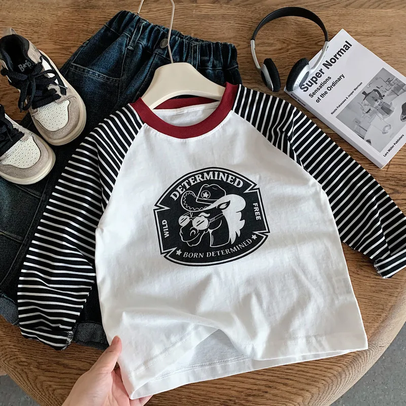 テキサスホースラグランストライプ長袖Tシャツ