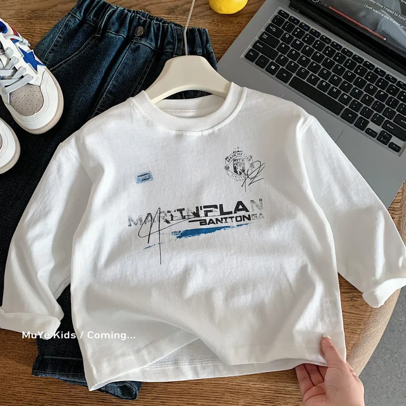 インクプリント英字ロゴ入り長袖Tシャツ