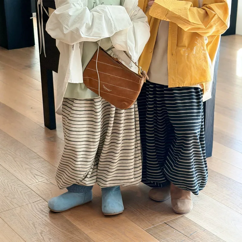 ストライプジョガーワイドバルーンパンツ