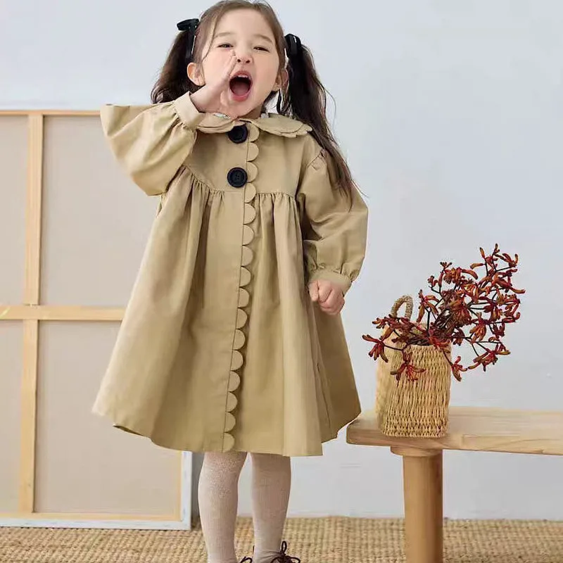 【KID】スカラップデザインロングジャケット